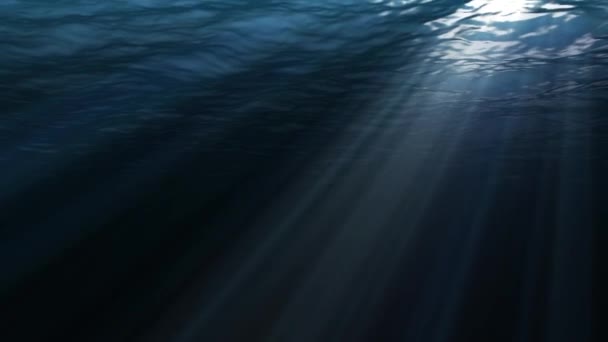 抽象的な美しい背景。水の下で太陽の光線. — ストック動画