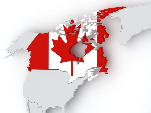 Térkép a világ. Kanada. — Stock Fotó