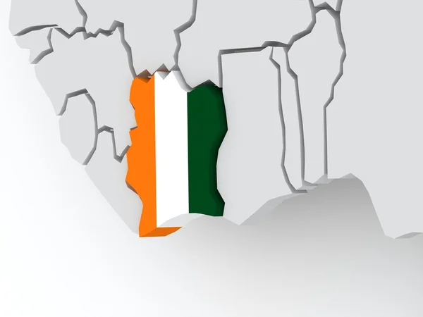 Térkép a világ. Cote divoire. — Stock Fotó