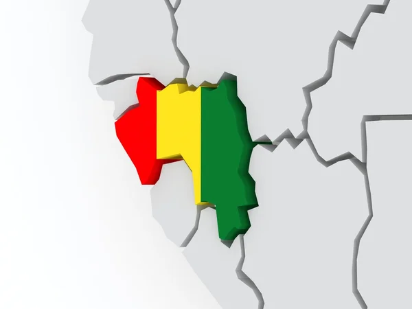 Karta över världar. Guinea. — Stockfoto