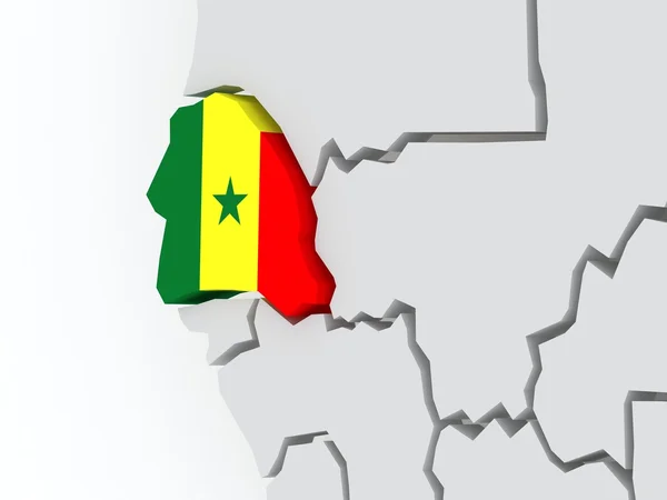 Mapa de mundos. Senegal . —  Fotos de Stock