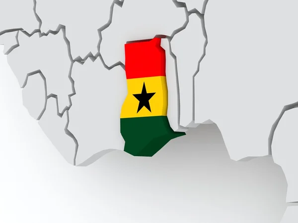 Karta över världar. Ghana. — Stockfoto