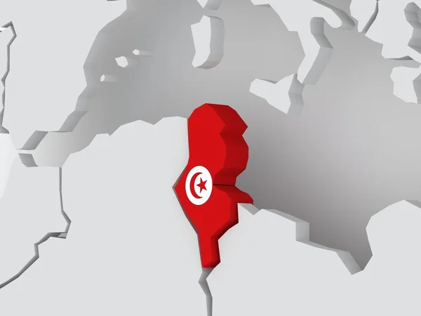 Map of worlds. Tunisia. — Stock Photo, Image