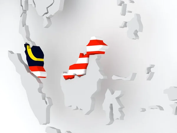 Карта миров. Малайзия . — стоковое фото