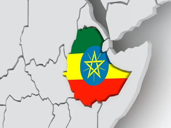 Karta över världar. Etiopien. — Stockfoto