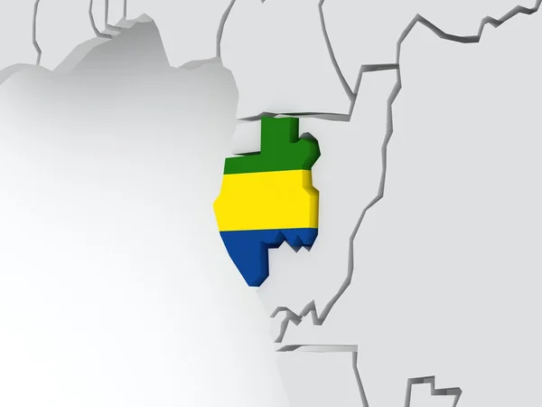 Mapa świata. Gabon. — 图库照片