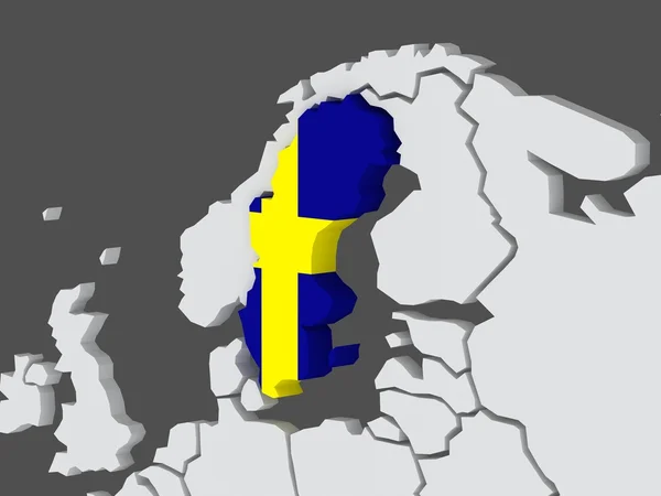 Karta över världar. Sverige. — Stockfoto