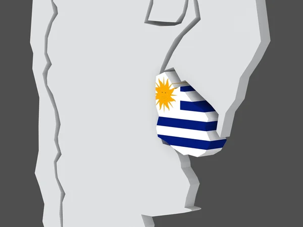 Mapa de los mundos. Uruguay. — Zdjęcie stockowe
