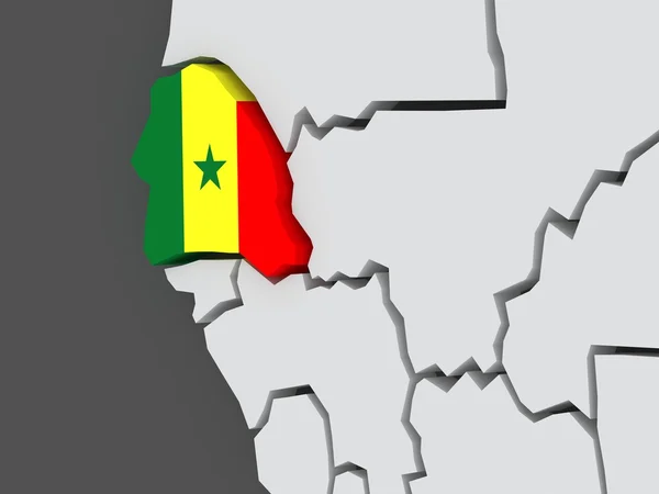Mapa de mundos. Senegal . —  Fotos de Stock