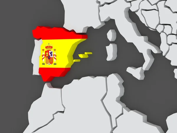 Mapa dos mundos. Espanha . — Fotografia de Stock