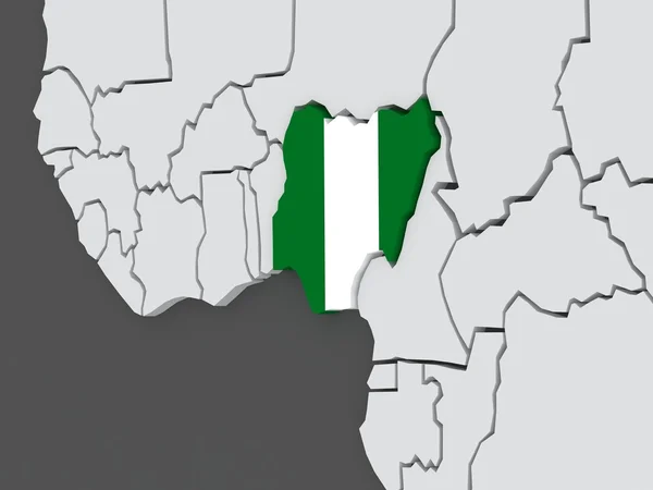 Mapa de mundos. Nigeria . — Foto de Stock