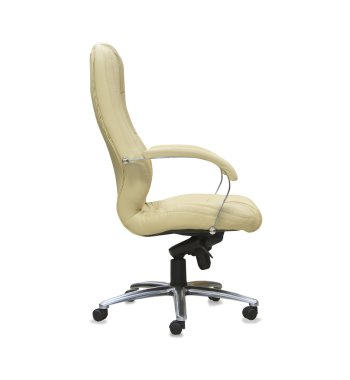 bej deri ofis koltuğu. izole