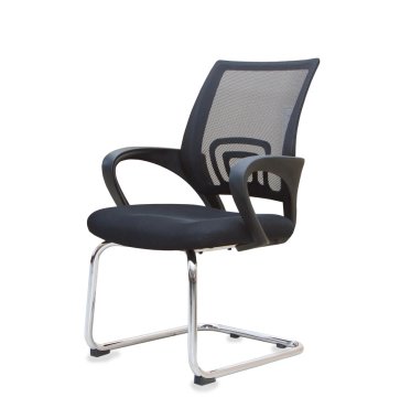 Modern ofis koltuğu siyah kumaştan beyaz bitti izole