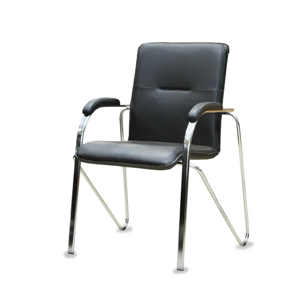 The office chair from black leather. Isolated — Stock Photo, Image