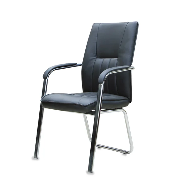 Кресло из черной кожи. Isolated — стоковое фото