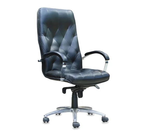 The office chair from black leather. Isolated — Stock Photo, Image