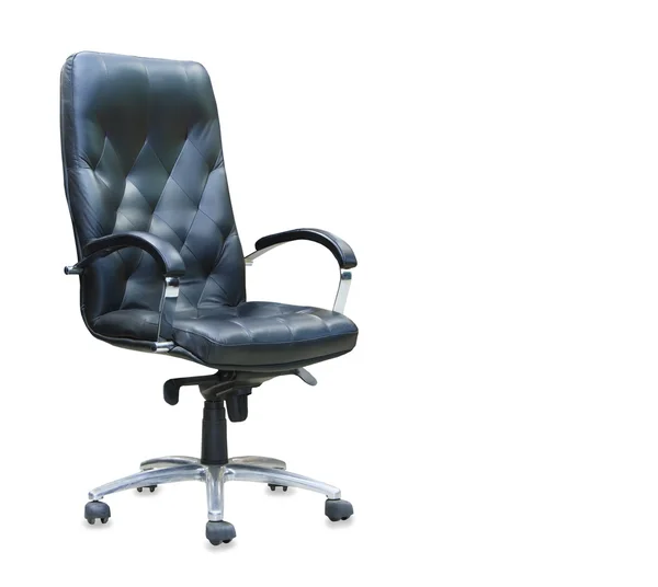 The office chair from black leather. Isolated — Stock Photo, Image