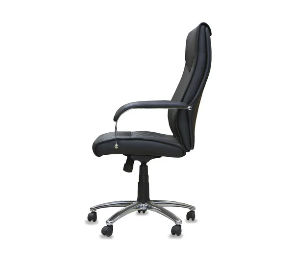 The office chair from black leather. Isolated — Stock Photo, Image