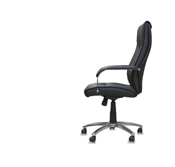 The office chair from black leather. Isolated — Stock Photo, Image