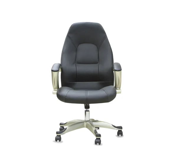 The office chair from black leather. Isolated — Stock Photo, Image