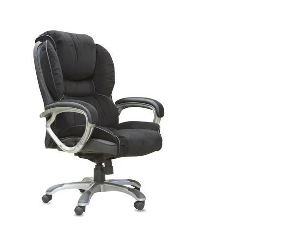 A cadeira de escritório de veludo preto Isolado — Fotografia de Stock