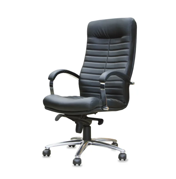 The office chair from black leather. Isolated — Stock Photo, Image