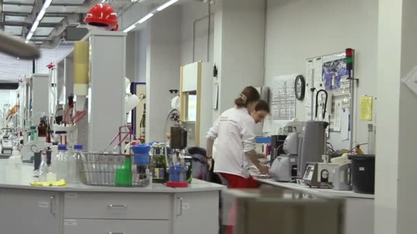 Moscow Russian Federation March 2015 Woman Working Laboratory — Stock Video