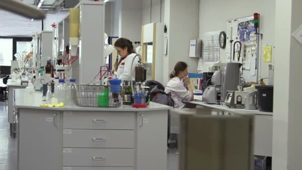 Moscow Russian Federation March 2015 Woman Working Laboratory — Stock Video