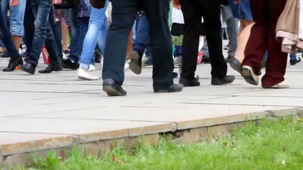 Volgograd Federação Russa Maio 2015 Pessoas Atravessam Estrada Uma Travessia — Vídeo de Stock