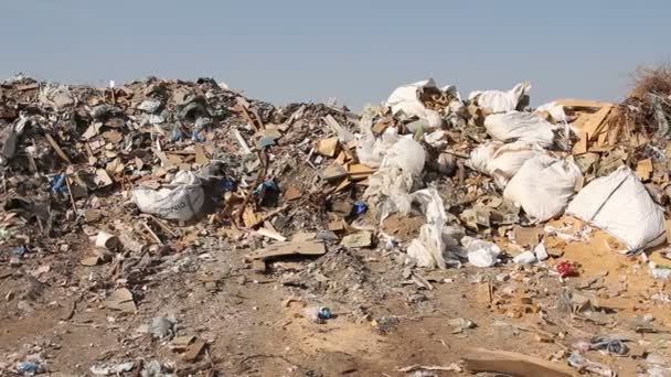 大型生活垃圾倾倒废物 — 图库视频影像