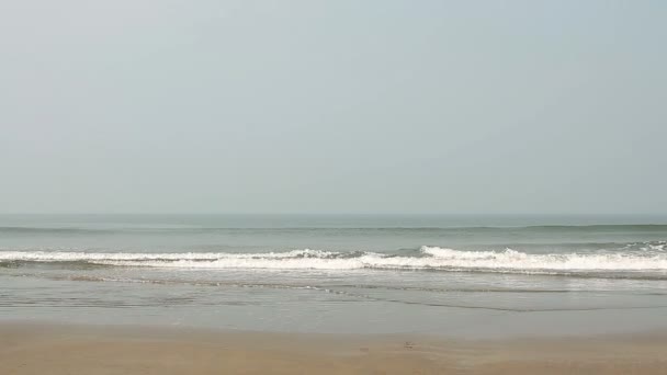 Gelukkig jongeman zwemmen aan het strand — Stockvideo