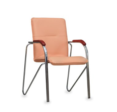 bej deri ofis koltuğu. izole