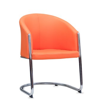 ofis koltuğu turuncu deri. izole