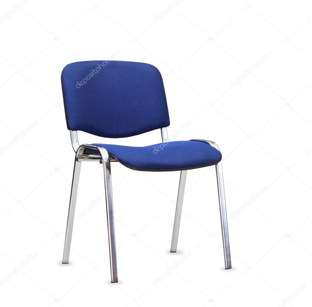 The blue office chair. Isolated