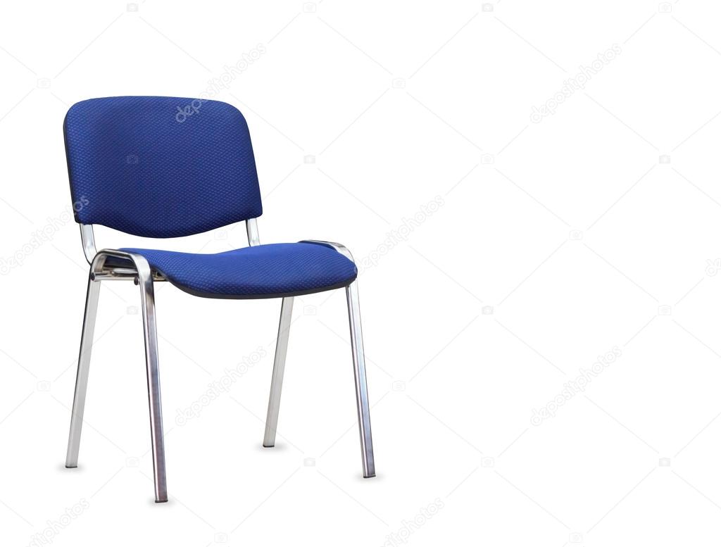 The blue office chair. Isolated