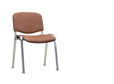 kahverengi deri ofis koltuğu. beyaz bitti izole