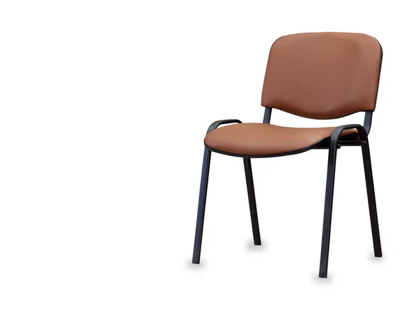 La silla de oficina de cuero marrón. Aislado sobre blanco —  Fotos de Stock