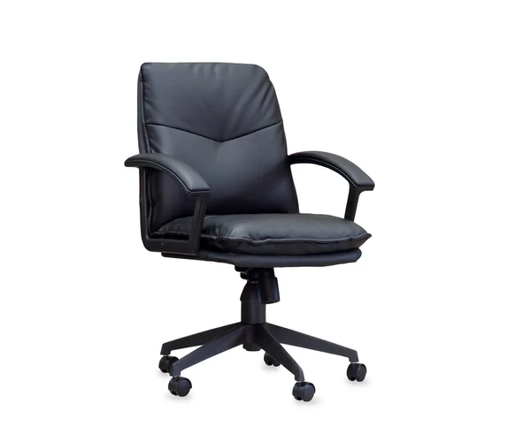 The office chair from black leather. Isolated — Stock Photo, Image