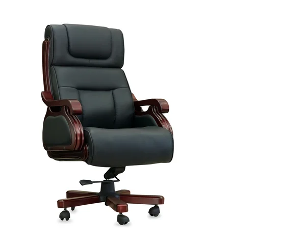 The office chair from black leather. Isolated — Stock Photo, Image