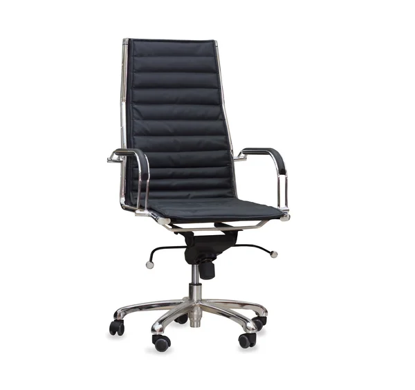 The office chair from black leather. Isolated — Stock Photo, Image