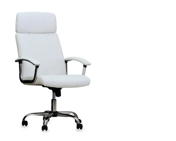 Cadeira de escritório moderno de couro branco. Isolados Fotos De Bancos De Imagens