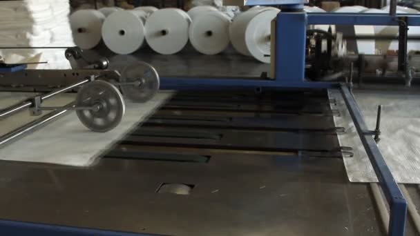 Grote polymere tape roll unreel voor een drukpers — Stockvideo