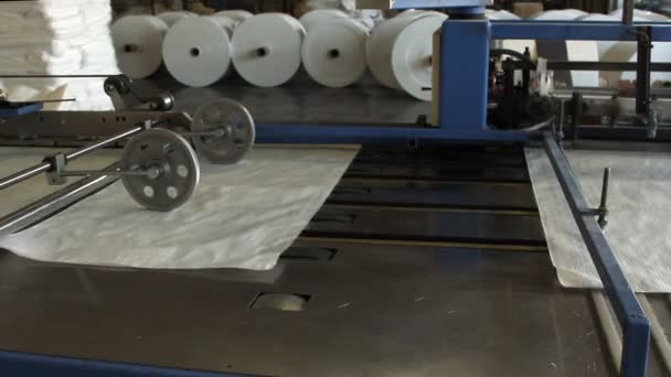 Grote polymere tape roll unreel voor een drukpers — Stockvideo