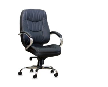 Modern ofis koltuğu siyah deri. izole