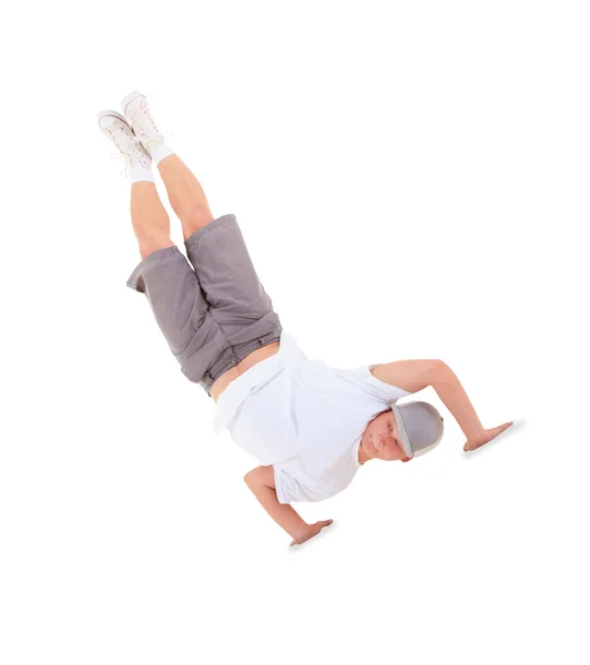 Adolescente dançando break dance em ação — Fotografia de Stock