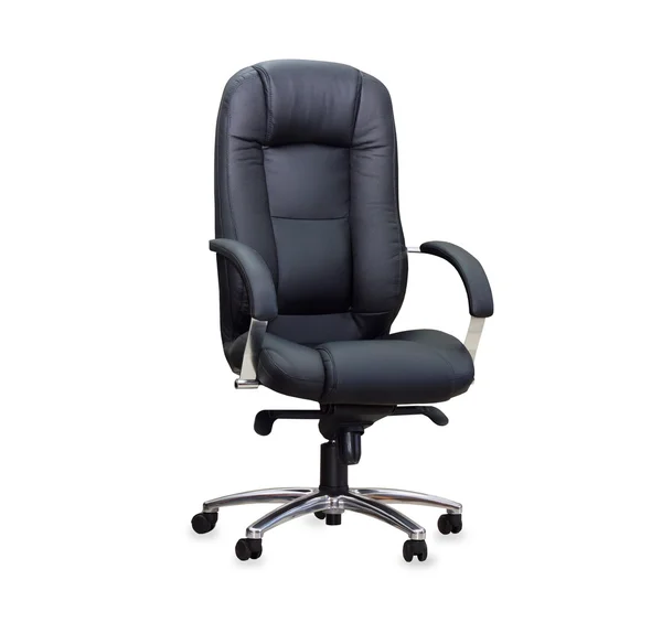 The office chair from black leather. Isolated — Stock Photo, Image