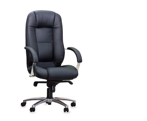 The office chair from black leather. Isolated — Stock Photo, Image