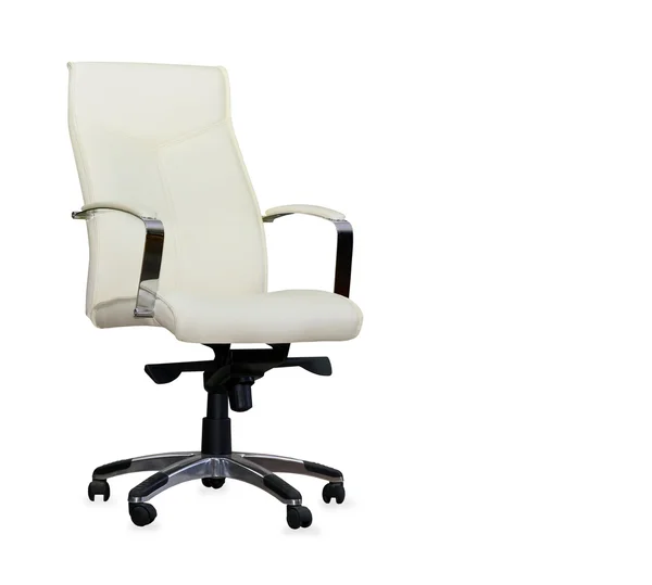 Modern office chair from pearl leather. Isolated — Stock Photo, Image