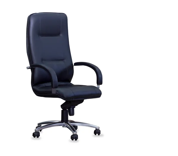 Modern irodai szék, fekete bőrből. elszigetelt — Stock Fotó