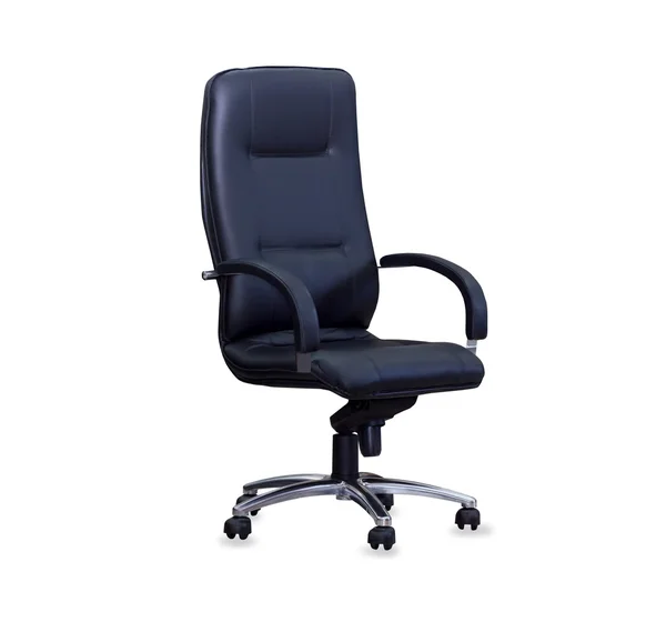 Modern office chair from black leather. Isolated — Stock Photo, Image